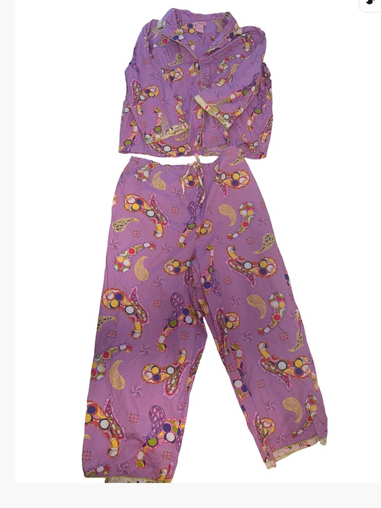 Whispers Other - 100% cotton whispers purple paisley pattern pajama pants and top size large
